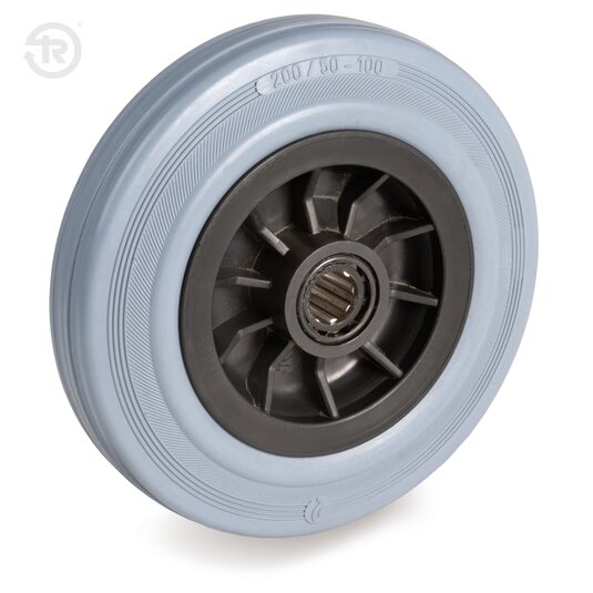 Ruote In Gomma Grigia, Con Cuscinetti A Rulli — Tellure Rota