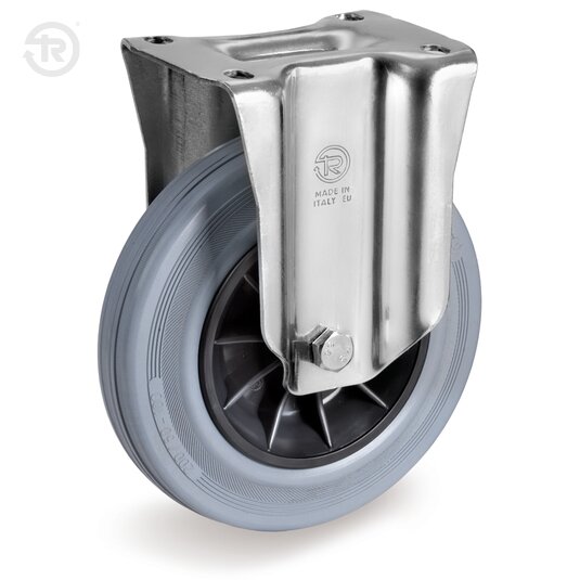 Ruote In Gomma Grigia, Supporto Fisso NL — Tellure Rota