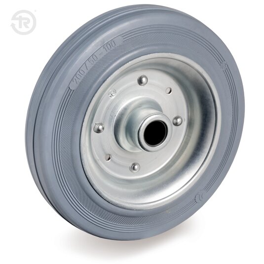 Ruote In Gomma Grigia, Con Boccola — Tellure Rota