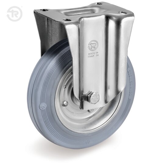 Ruote In Gomma Grigia, Supporto Fisso NL — Tellure Rota