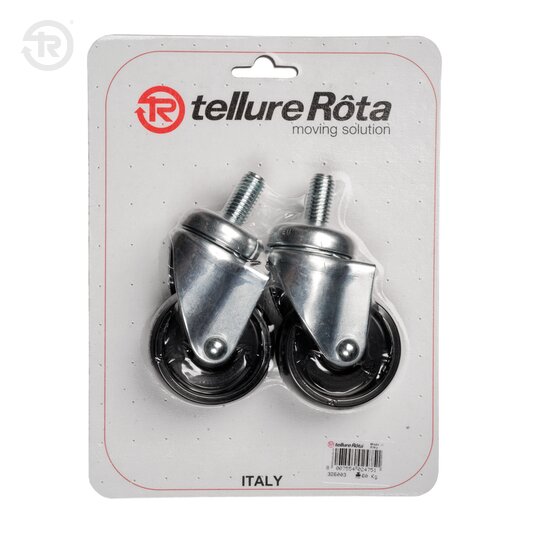 Polyamide 6 Wheels, Swivel Castor With Plate, Pack Of 2 — Tellure Rota