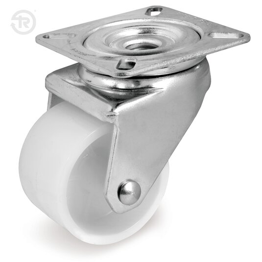 White Polyamide 6 Wheels, Swivel Castor — Tellure Rota