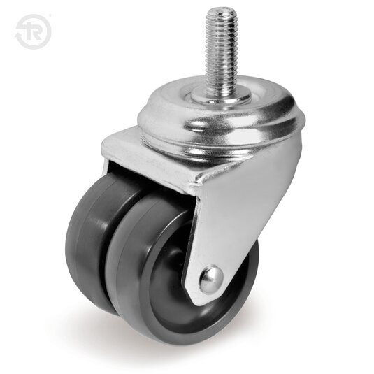 Ruote In Poliammide 6 Gemellate, Supporto Rotante Codolo — Tellure Rota