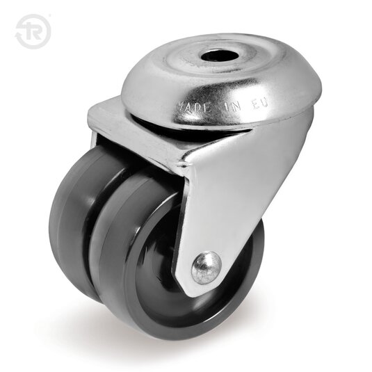 Ruote In Poliammide 6 Gemellate, Supporto Rotante Foro Passante — Tellure Rota