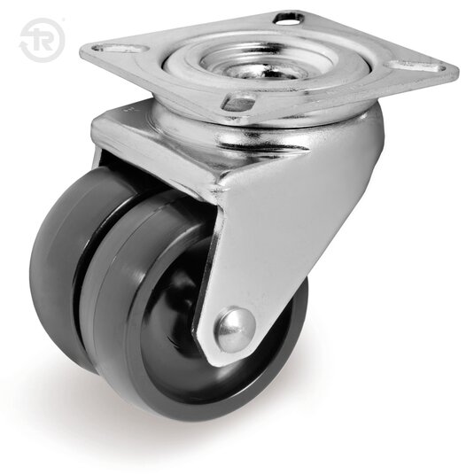 Ruote In Poliammide 6 Gemellate, Supporto Rotante — Tellure Rota