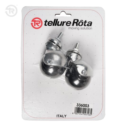 Spherical Rubber Furniture Wheels With Stem, Pack Of 2 — Tellure Rota