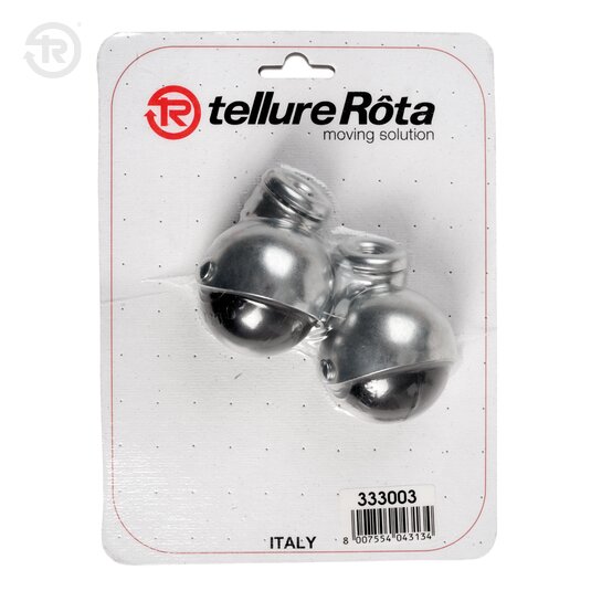 Spherical Rubber Furniture Wheels With Bolt Hole, Pack Of 2 — Tellure Rota