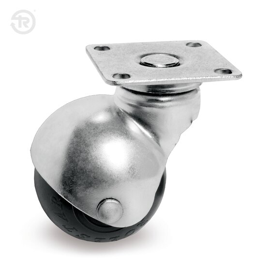 Spherical Rubber Furniture Wheels With Plate — Tellure Rota