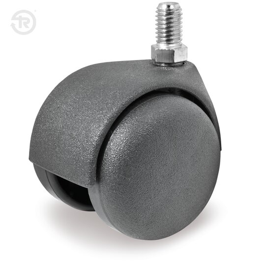 Ruote Per Sedie Gemellate In Poliammide 6 Nero, Codolo — Tellure Rota