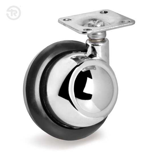 Ruote Mobilio Semisferiche In Gomma, Piastra — Tellure Rota