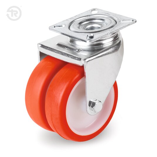 Ruote Gemellate In Poliuretano Termoplastico, Supporto Rotante — Tellure Rota