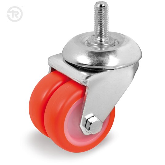 Ruote Gemellate In Poliuretano Termoplastico, Supporto Rotante Codolo — Tellure Rota