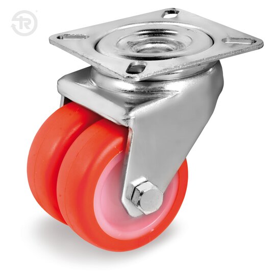 Ruote Gemellate In Poliuretano Termoplastico, Supporto Rotante — Tellure Rota