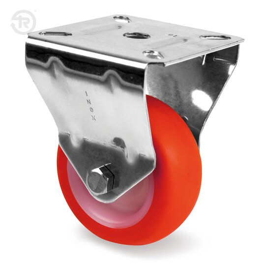 Ruote In Poliuretano Termoplastico, Supporto Fisso Inox — Tellure Rota