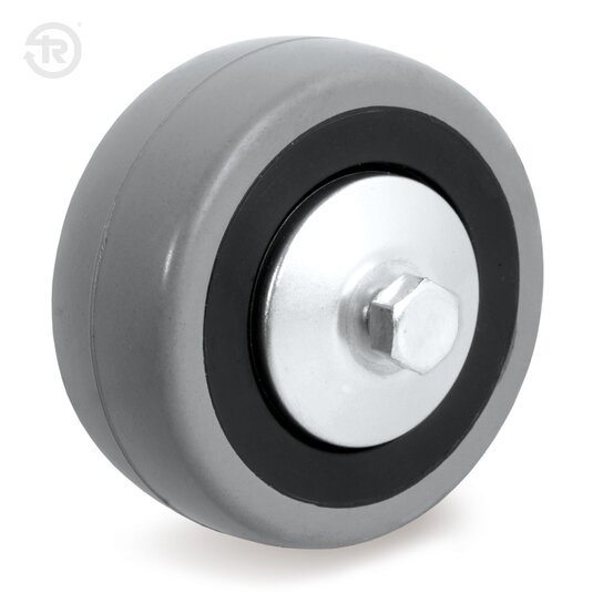Rubber Wheels With Plain Bore, Axle Kit And Thread Guards — Tellure Rota