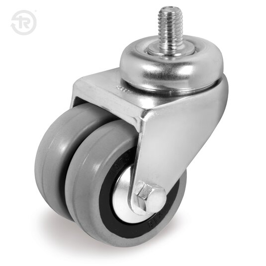 Ruote Gemellate In Gomma Con Parafili, Supporto Rotante Codolo — Tellure Rota