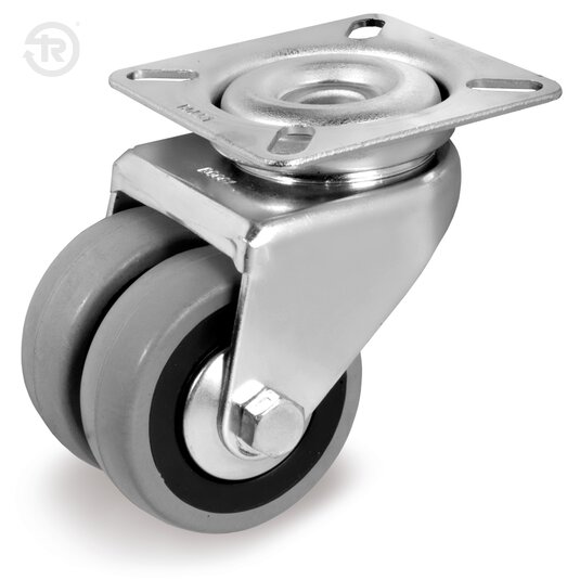 Ruote Gemellate In Gomma Con Parafili, Supporto Rotante — Tellure Rota