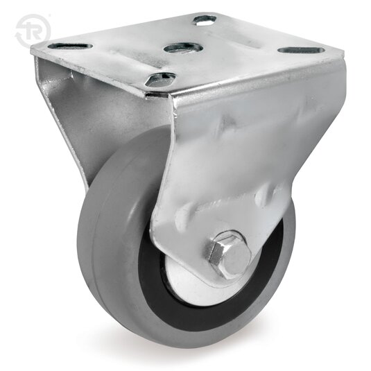 Rubber Wheels With Thread Guards, Fixed Castor — Tellure Rota