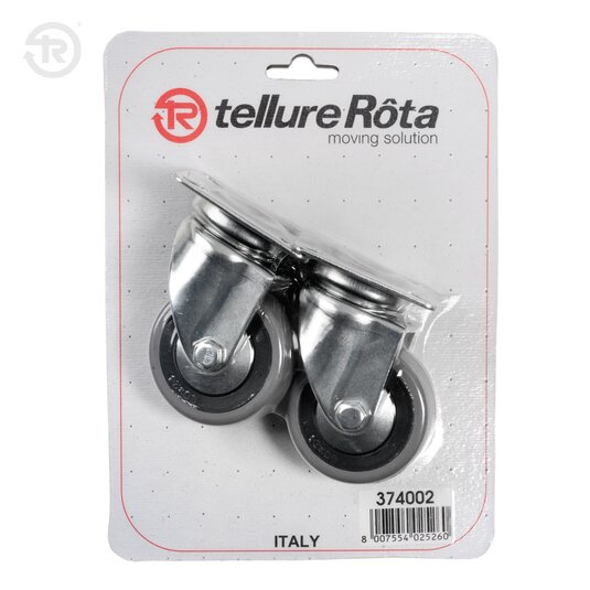 Rubber Wheels With Thread Guards, Swivel Castor, Pack Of 2 — Tellure Rota