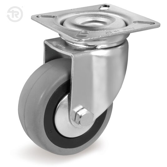 Rubber Wheels With Thread Guards, Swivel Castor — Tellure Rota