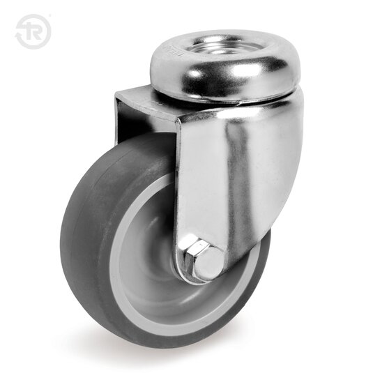 Ruote In Gomma Termoplastica, Supporto Rotante Foro Passante — Tellure Rota