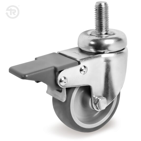 Ruote In Gomma Termoplastica, Supporto Rotante Codolo, Freno — Tellure Rota