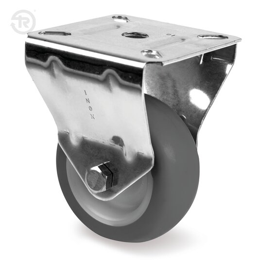 Ruote In Gomma Termoplastica, Supporto Fisso Inox — Tellure Rota