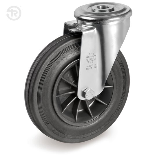 Rubber Wheels, Swivel Castor With Bolt Hole NL — Tellure Rota