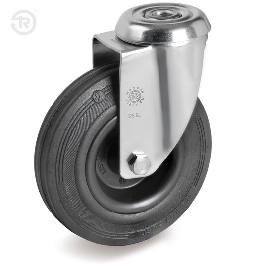 Rubber Wheels, Swivel Castor With Bolt Hole SL — Tellure Rota