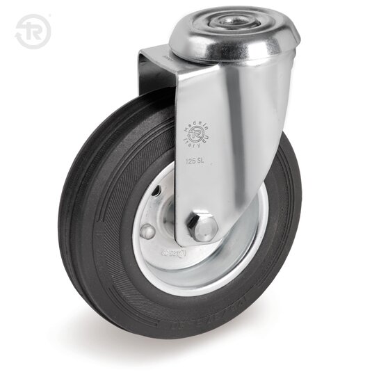 Rubber Wheels, Swivel Castor With Bolt Hole SL — Tellure Rota