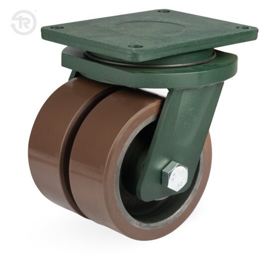 FR TR Powerhigh Polyurethane Wheels With Twin Welded Swivel Castor And Brake — Tellure Rota