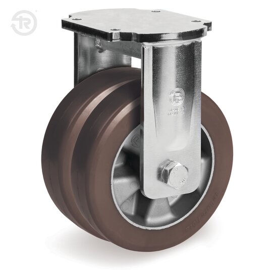 High Thickness TR Powerhigh Polyurethane Wheels With Twin Welded Fixed Castor — Tellure Rota