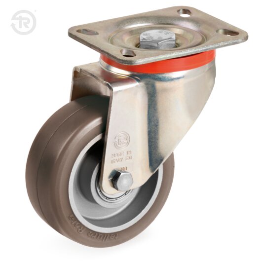 Ruote In Poliuretano TR Powerhigh Alto Spessore, Supporto Rotante P — Tellure Rota