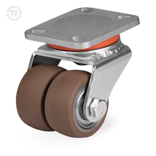 Moll TR Powerhigh Polyurethane Wheels With Twin Electrowelded Swivel Castor — Tellure Rota