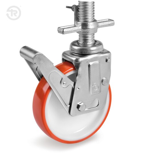 Thermoplastic Polyurethane Wheels, Scaffold Castor With Threaded Stem — Tellure Rota