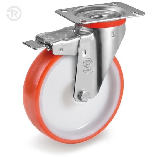 Thermoplastic Polyurethane Wheels, Swivel Castor NL, Brake — Tellure Rota