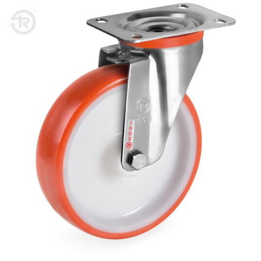 Thermoplastic Polyurethane Wheels, Stainless Steel Swivel Castor NLX — Tellure Rota