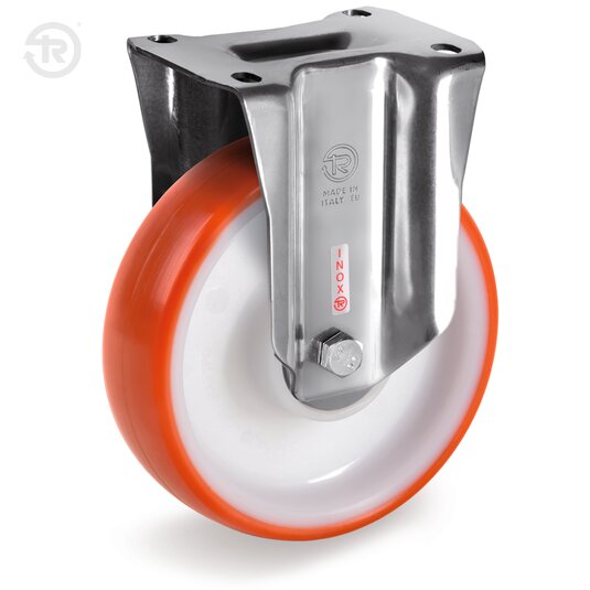 Thermoplastic Polyurethane Wheels, Stainless Steel Fixed Castor Px — Tellure Rota