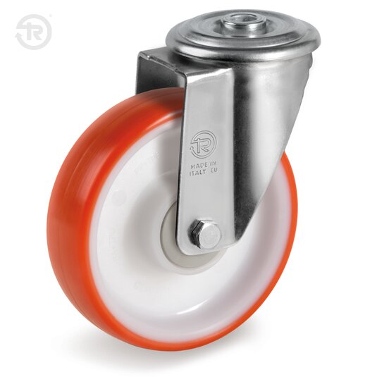Thermoplastic Polyurethane Wheels, Swivel Castor With Bolt Hole NL — Tellure Rota