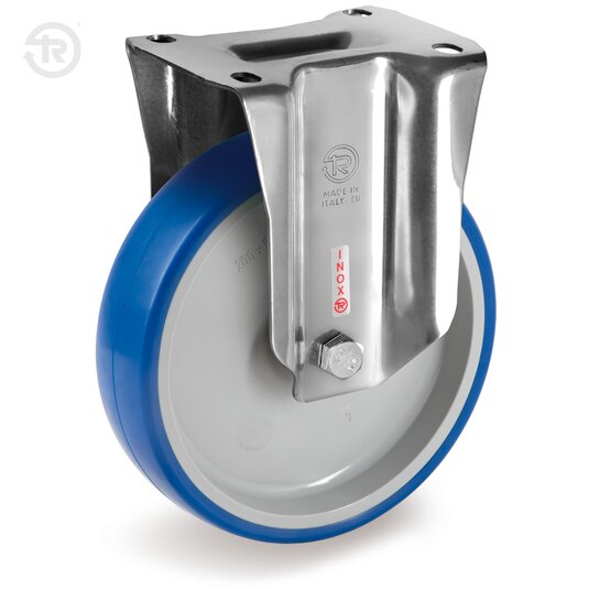 Ruote In Poliuretano Termoplastico Soft, Supporto Fisso Inox NLX — Tellure Rota