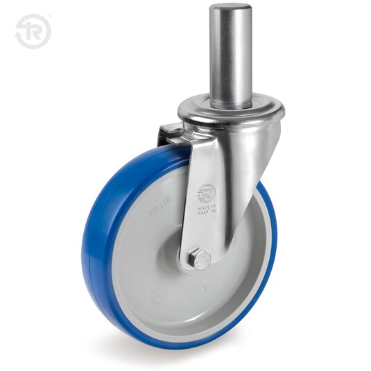 Ruote In Poliuretano Termoplastico Soft, Supporto Rotante NL Con Codolo — Tellure Rota