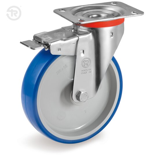 Soft Thermoplastic Polyurethane Wheels, Swivel Castor NL, Brake — Tellure Rota