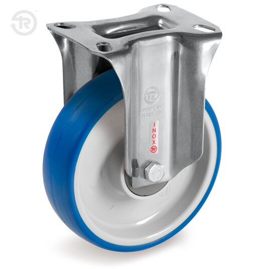 Ruote In Poliuretano Termoplastico Soft, Supporto Fisso Inox NLX — Tellure Rota