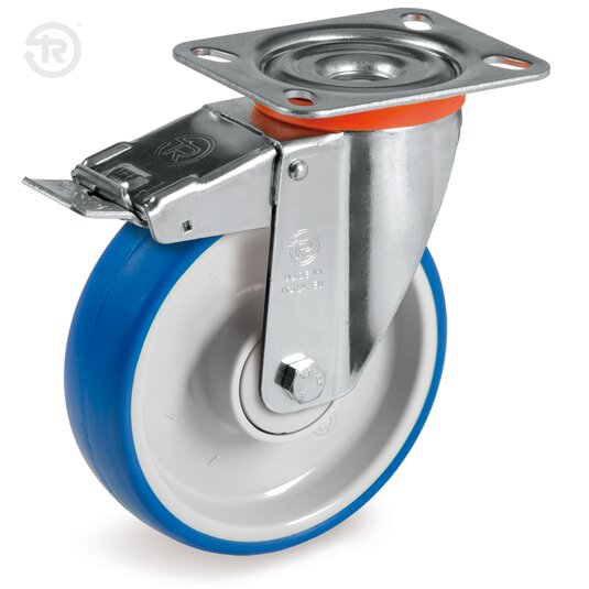 Soft Thermoplastic Polyurethane Wheels, Swivel Castor NL, Brake — Tellure Rota