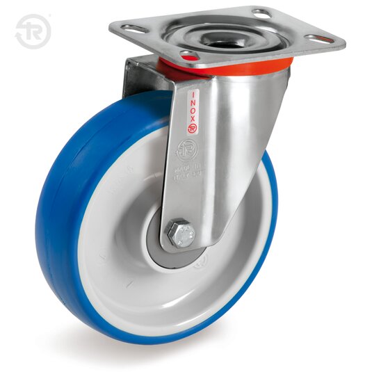 Ruote In Poliuretano Termoplastico Soft, Supporto Rotante Inox NLX — Tellure Rota