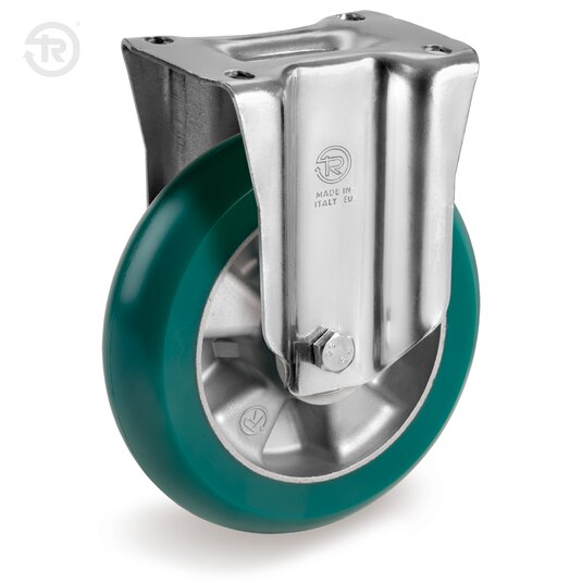Ruote In Poliuretano TR Roll Bombate, Supporto Fisso NL M — Tellure Rota