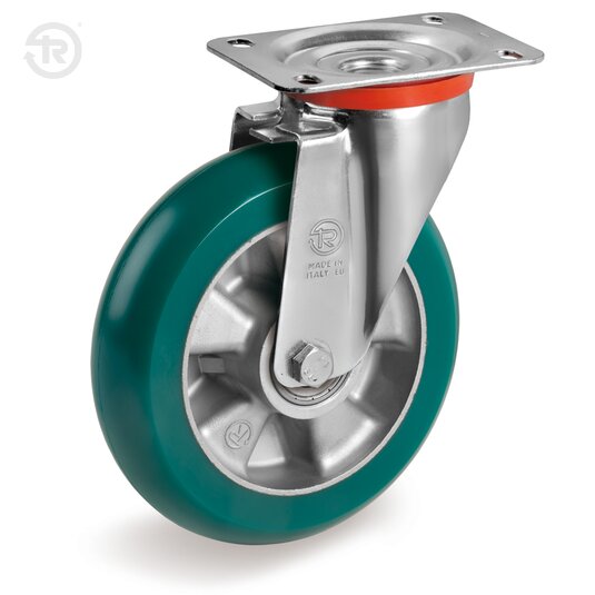 Ruote In Poliuretano TR Roll Bombate, Supporto Rotante NL — Tellure Rota