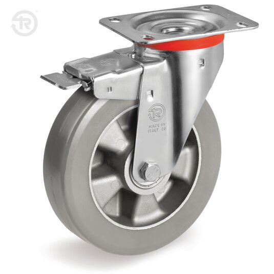TR Roll ESD Polyurethane Wheels, Swivel Castor NL, Brake — Tellure Rota