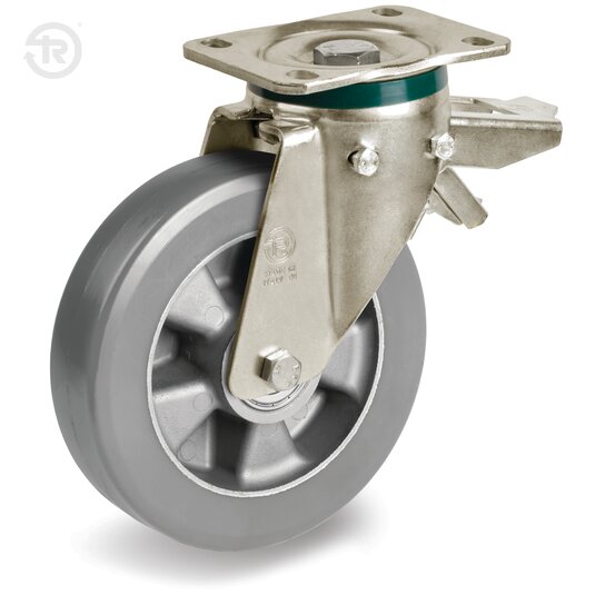 TR Roll ESD Polyurethane Wheels, Swivel Castor PT, Brake — Tellure Rota