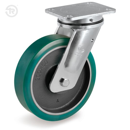 FR TR Roll Polyurethane Wheels, Swivel Castor Ee Mhd, Brake — Tellure Rota